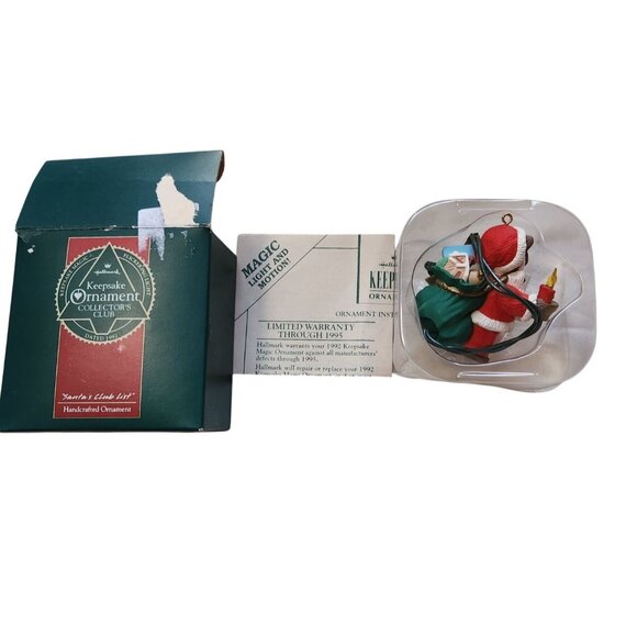 Hallmark Raccoon Keepsake Ornament 1992 Collectors Club anthropomorphic santa - Picture 2 of 6